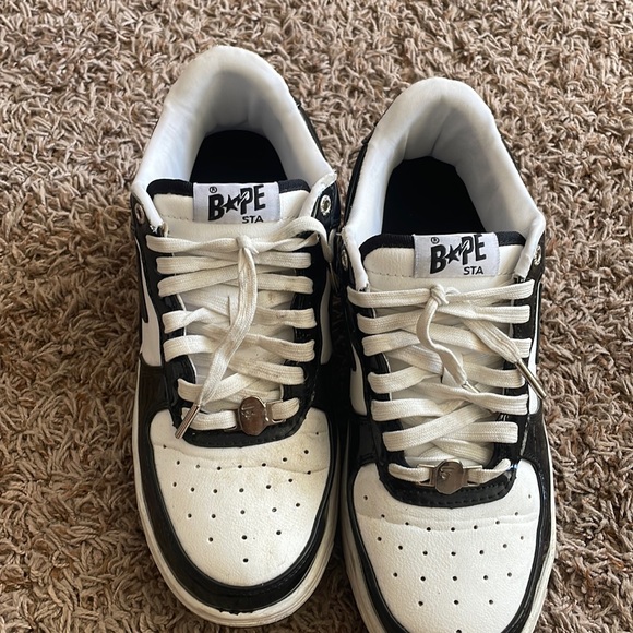 black and white patent leather